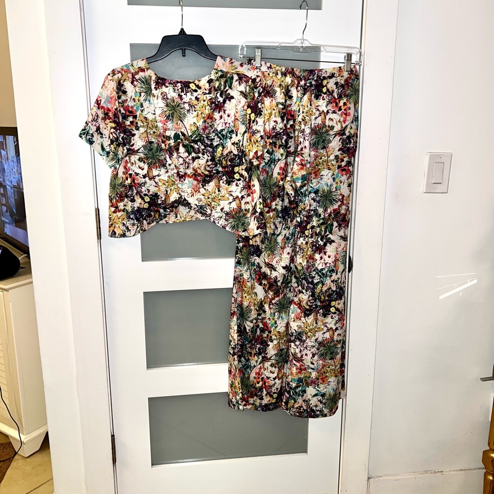 Best Society set of floral pants and blouse, multicolour, pants S blouse M - Picture 4 of 5